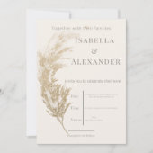 Pampas Grass Wedding Invitation Einladung (Vorderseite)