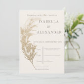 Pampas Grass Wedding Invitation Einladung (Stehend Vorderseite)