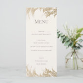 Pampas Grass Wedding Menu Card Menükarte (Stehend Vorderseite)