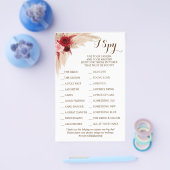 Pampas Grass Wedding Reception I Spy Game Card Flyer (Einzeln)