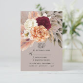 Pampas Grass Wedding Response Card RSVP Karte (Stehend Vorderseite)