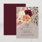 Pampas Grass Wedding Response Card RSVP Karte (Vorne/Hinten)