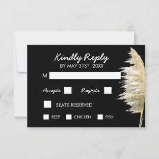 Pampas Grass Wedding RSVP Karte