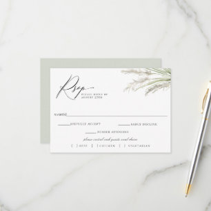 Pampas Grass Wedding RSVP Meal Choice am Strand