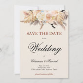 Pampas Grass Wedding Save The Date (Vorderseite)