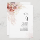 Pampas Grass Wedding Tischnummer Card (Vorne/Hinten)