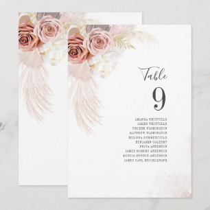 Pampas Grass Wedding Tischnummer Card