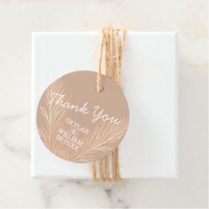 Pampas Grass Wedding Trendy Boho Vielen Dank Geschenkanhänger