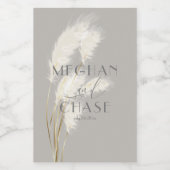 Pampas Grass Weinetikett (Einzelnes Label)