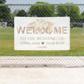 Pampas Grass Weiße Blume Hochzeit Begrüßungszeiche Banner (Insitu)