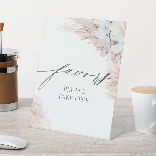 Pampas Grass Weiße Orchideen Lieblingszeichen Sockelschild (In SItu)