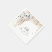 Pampas Grass White Floral Baby Sprinkle Serviette (Ecke)