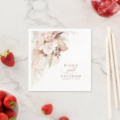 Pampas Grass White Floral Boho Wedding Serviette (Beispiel)