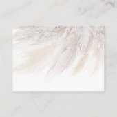 Pampas Grass White Floral Wedding Website Card Visitenkarte (Rückseite)