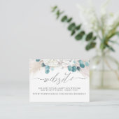 Pampas Grass White Floral Wedding Website Card Visitenkarte (Stehend Vorderseite)