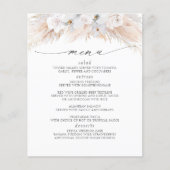 Pampas Grass White Florals Tropical Menü (Vorne)