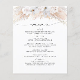 Pampas Grass White Florals Tropical Menü