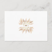 Pampas Grass White Flowers Wedding Gift Wish  Begleitkarte (Rückseite)