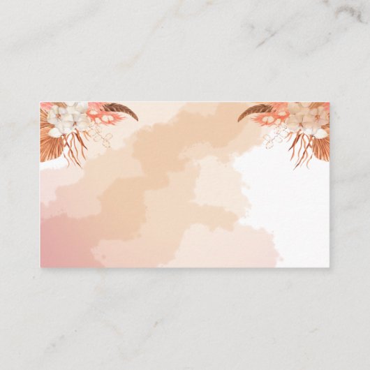 Pampas Grass | White Orchid Blooms Diaper Raffel Begleitkarte (Rückseite)