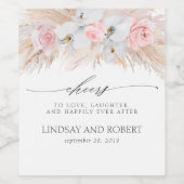 Pampas Grass White Orchids Tropical Exotic Folies Weinetikett (Einzelnes Label)