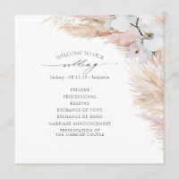 Pampas Grass White Orchids Tropical Wedding