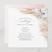 Pampas Grass White Orchids Tropical Wedding Programm (Vorne/Hinten)