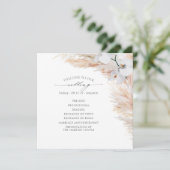 Pampas Grass White Orchids Tropical Wedding Programm (Stehend Vorderseite)