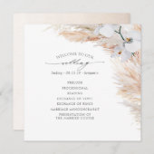 Pampas Grass White Orchids Tropical Wedding Programm (Vorne/Hinten)