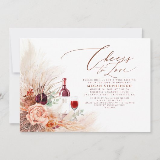 Pampas Grass Wine tasting in der Fattoria Moncucch Einladung (Vorderseite)