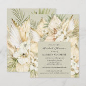 Pampas Grass Wüste Floral Bouquet Brautparty Einladung (Vorne/Hinten)