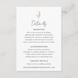 Pampas Grass Wüste Landschaft Boho Hochzeiten Deta Begleitkarte