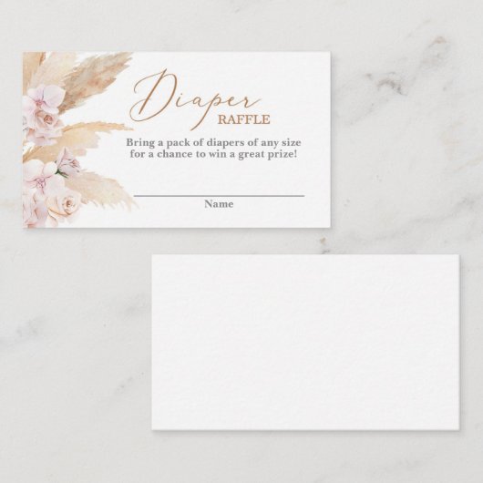 Pampas Grass Wüste Windelwüste Begleitkarte (Vorne/Hinten)