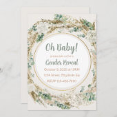 Pampas Greenery Neutral Tone Boho Gender Reveal Einladung (Vorne/Hinten)