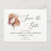 Pampas Gress Boho Save the Date Postkarte (Vorderseite)