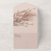 Pampas Hand Drawn Bohemisch Earthy Wedding All In One Einladung (Außenbereich)