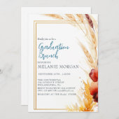 Pampas Herbstbeige Brautparty Einladung (Vorne/Hinten)