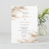 Pampas Hochzeit Einladung (Stehend Vorderseite)