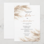 Pampas Hochzeit Einladung (Vorne/Hinten)