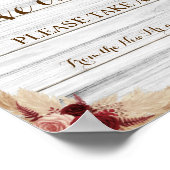 Pampas Liebe ist Sweet Brautparty Wedding Poster (Ecke)