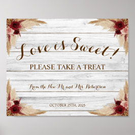 Pampas Liebe ist Sweet Brautparty Wedding Poster