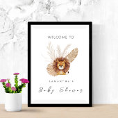 Pampas Lion Babydusche Einladung Begrüßungszeichen Poster