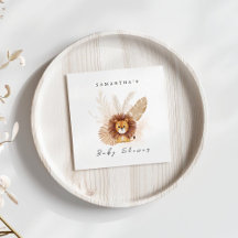 Pampas Lion Babydusche Einladung Begrüßungszeichen