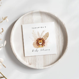 Pampas Lion Babydusche Einladung Begrüßungszeichen Serviette