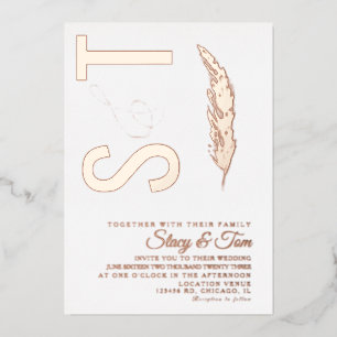 Pampas Logo Ampere und Hochzeit gepresst Folieneinladung