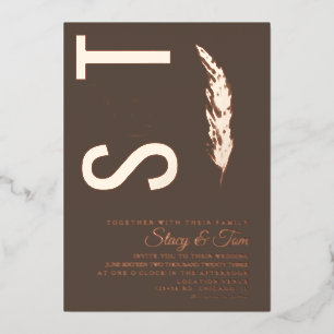 Pampas-Logo Ampersand-Hochzeit gepresst Folieneinladung