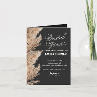 Pampas-minimalistisches Brautparty Einladung