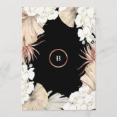 Pampas Onyx Premium Rose Gold Circle Monogram Menükarte (Rückseite)