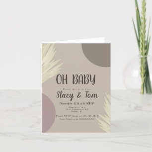 Pampas Organische Formen Boho Baby-Party Einladung