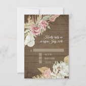 Pampas Palm Rose Wreath Rustic Foliage UAWG RSVP Karte (Vorderseite)