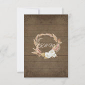 Pampas Palm Rose Wreath Rustic Foliage UAWG RSVP Karte (Rückseite)